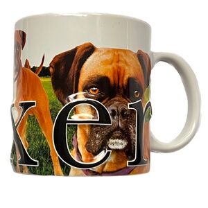 Boxer Mug 3 D American Ware Dated 2011 Holds 16 ozs Raised Letters Dog